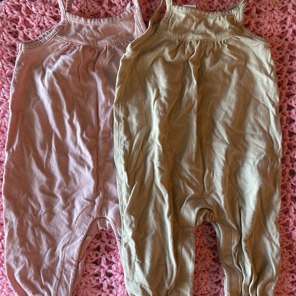 Baby Romper Set - Pink and tan